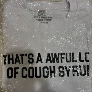 White Graphic Tee with Bold Text